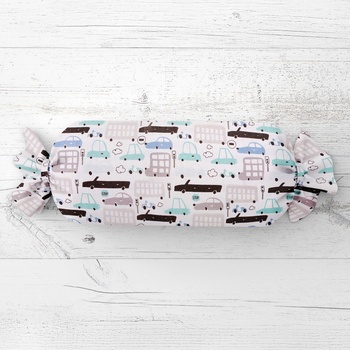 Biante Detský vankúš valec bonbon Sandra SA-199 Autíčka a autobusy 15x40