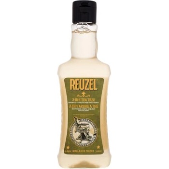 Reuzel 3 in 1 Tea Tree 350 ml хидратиращ и успокояващ шампоан, балсам и душ гел за мъже