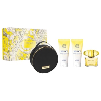 Versace Yellow Diamond Подаръчен комплект за жени Размер EDT 90 ml + 100 ml душ гел + 100 ml лосион за тяло + несесер
