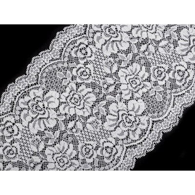 Prima-obchod Elastická krajka / vsadka / běhoun šíře 18 cm, barva 1 bílá – Hledejceny.cz