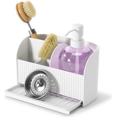 Umbra hk ltd (Канада) Органайзер за мивка umbra sling с диспенсър за течен сапун - цвят бял (umbra 1019722-660)