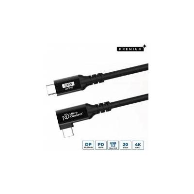 MicroConnect USB-C to USB-C Premium cable 0.15m, 100W, 20Gbps, USB 3.2 Gen 2x2, Angled