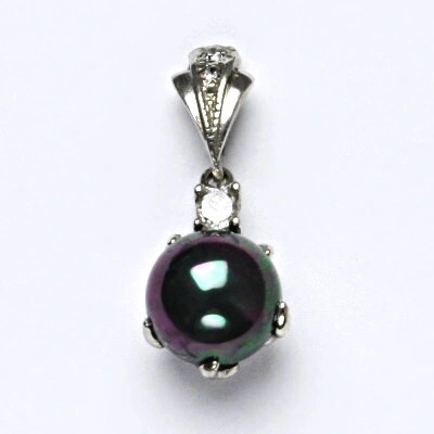 Čištín Stříbrný přívěsek černá um. perla s perleťovým leskem P 1190 1