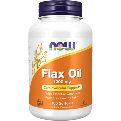 Now Foods Flax oil Lněný olej 1000 mg 100 softgelových kapsúl