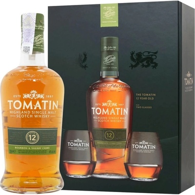 Tomatin 12y 43% 0,7 l (dárkové balení 2 sklenice)