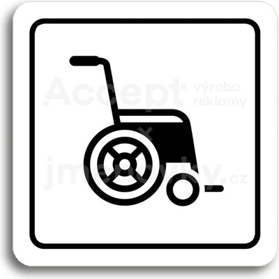 ACCEPT Piktogram invalidní vozík - bílá tabulka - černý tisk