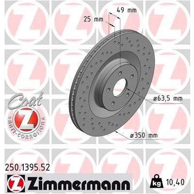 Brzdový kotúč ZIMMERMANN 250.1395.52 (250139552)