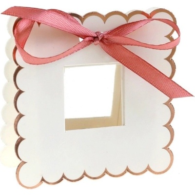 Santex Dárková krabička s průhledem rose gold 7x3x7 cm 6 ks