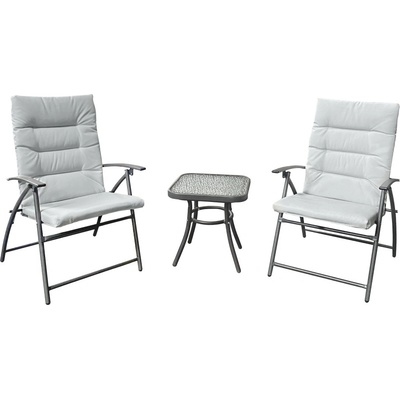 KONDELA MUSON Záhradný set 1+2, sivá/tmavosivá