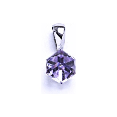 Čištín Stříbrný přívěsek s krystalem Swarovski Violet 6x6 mmP 1230