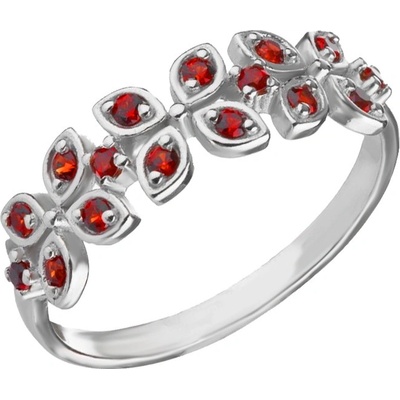 Český granát prsten stříbrný 121123