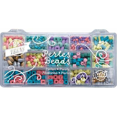 Buki France Творчески комплект Buki France - Кутия с дървени мъниста, Цветни (BKPE015)