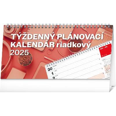 NOTIQUE Stolový Plánovací riadkový CZ 25 x 12,5 cm 2025