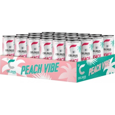 Celsius Peach Vibe Broskev 24 x 355 ml