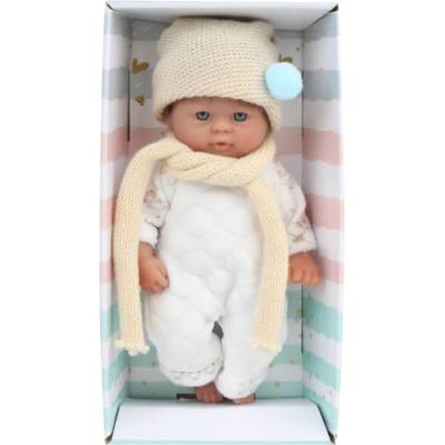 Armtoys КУКЛА mini baby doll С ПЛЕТЕНА ШАПКА И ШАЛ 25 СМ