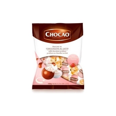 Vergani Čokoládová pralinka s náplní jogurt jahoda 1 kg