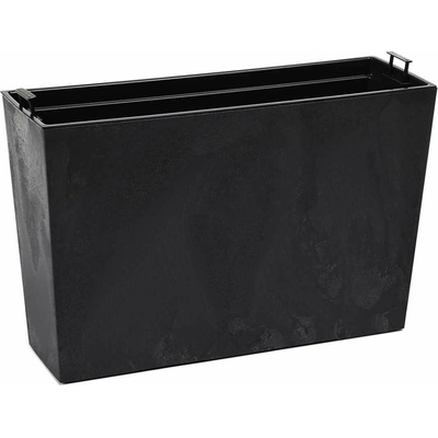 HowHomely plastový květináč BLOOM 36X56 CM IMITACE BETONU ČERNÁ