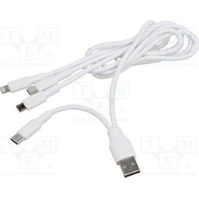 Akyga AK-USB-52 USB 2.0, niklovaný, 1,2m, bílý