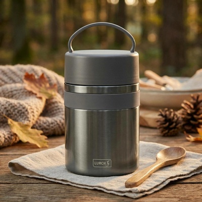 Lurch Iso Pot 2.0 šedá nerezová termoska na oběd 800 ml