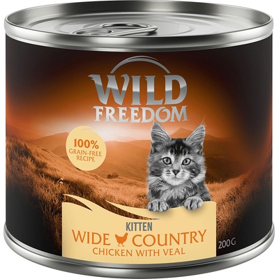 Wild Freedom Kitten Wide Countr teľacie & kuracie 12 x 200 g