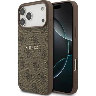GUESS Калъф Guess 4G Ring Classic Logo MagSafe за iPhone 17 Pro Max - кафяв