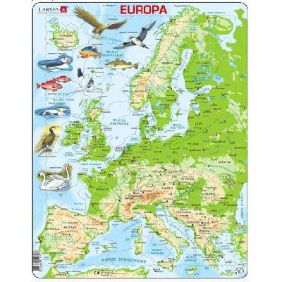 Puzzle Larsen 0 dielikov Skladačka Topografická mapa Európy 87 dielikov