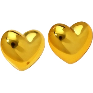HARAHU Обици AD-33383 - Heart / Златна KP33383
