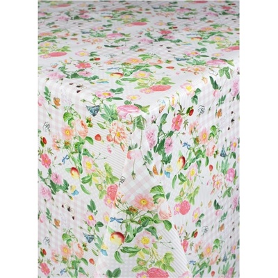 Obrus PVC 5745110, metráž, 20 m x 140 cm, jabloňové kvety a ruže, IMPOL TRADE