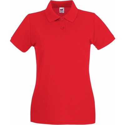 Fruit of the Loom lady-fit premium polo / Дамска поло тениска с къс ръкав - червена l (16303000403)