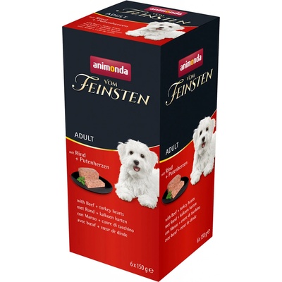 Animonda Vom Feinsten Adult Dog hovězí a krůtí srdce 18 x 150 g
