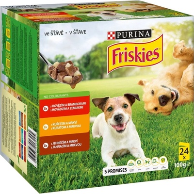 Friskies Dog Adult multipack hovädzie/kuracie/jahňacie v šťave 96 x 100 g