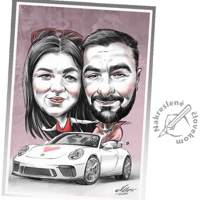 VIKTORIO Karikaturista na svadbu, oslavu, ples, firemný event 4 hodiny Rozmer: A4 (21x29,7 cm)
