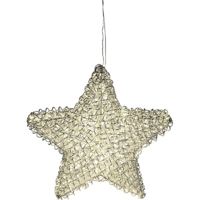Hvězda LED, 200LED, teplá bílá, 5m kabel, stříbrná, 80x80x20cm|Ego Dekor