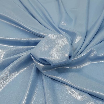 Šatovka svetlo modrá, strieborné trblietanie, š.145