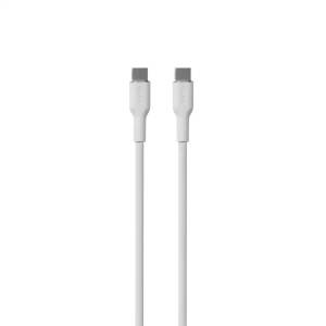 Puro elektrik Puro Soft USB-C - USB-C 60W 1.5m силиконов кабел - бял (PUUSBCUSBCICONWHI)