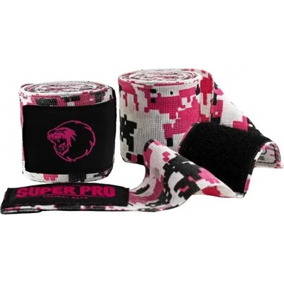 SUPER PRO Бинтове за Бокс Super Pro 450см Pink/Black/White