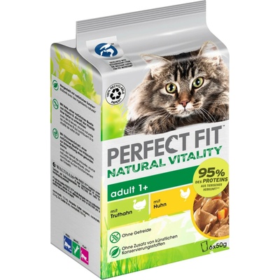 Perfect Fit Natural Vitality Adult 1+ kuřecí s krocaním 36 x 50 g