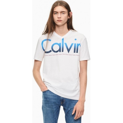 Calvin Klein pánské tričko s Kratkým Rukávem CK Bílé