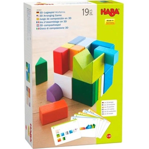 HABA Дървена игра за подреждане на кубчета с шаблони от 3 до 99 години (1305463001)
