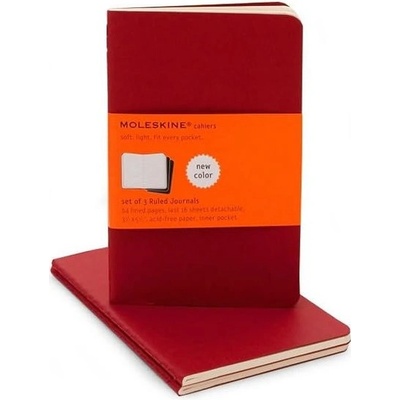 Moleskine: Sešity 3 ks linkované červené S