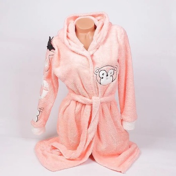 Image 1 of Дамски халат в кайсиев цвят с животни