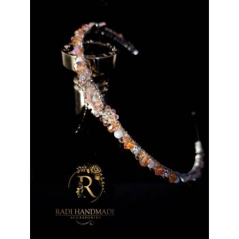 Image 1 of Radi handmade Елегантна диадема с кристали с отенък на оранжево (302)