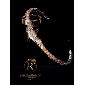 Radi handmade Елегантна диадема с кристали с отенък на оранжево (302)