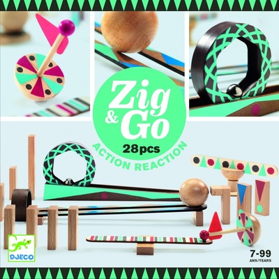 Djeco drevená dráha ZIG & GO 28ks 5640