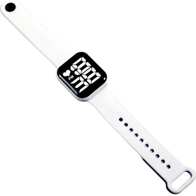 Nubi Детски часовник NUBKI Watch Series 9, LED дисплей, Силиконова каишка, Водоустойчив, Бял (AS9-WHITE)