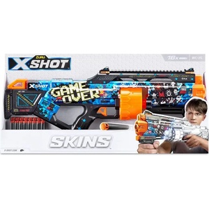 ZURU Детска играчка X Shot SKINS Мега бластер с барабан с 16 меки стрели Last Stand