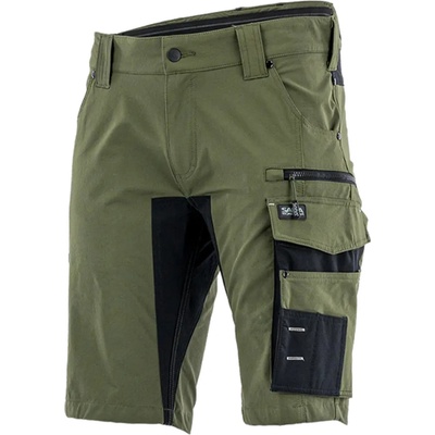 Sara Workwear strečové kraťasy MOTIONFLEX zelené černé