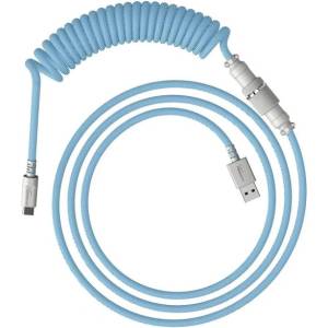 HP Кабел HP HyperX Coiled USB-C, светло синьо-бял (HX-ACC-USBC-BLU-WH)