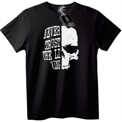 NOONEBRAND Тениска Никога не Вярвай на Живите - M, Black
