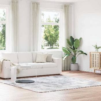 vidaXL Шаги килим с дълъг косъм, NAVARRA, светлосив, 240x240 см (4102890)